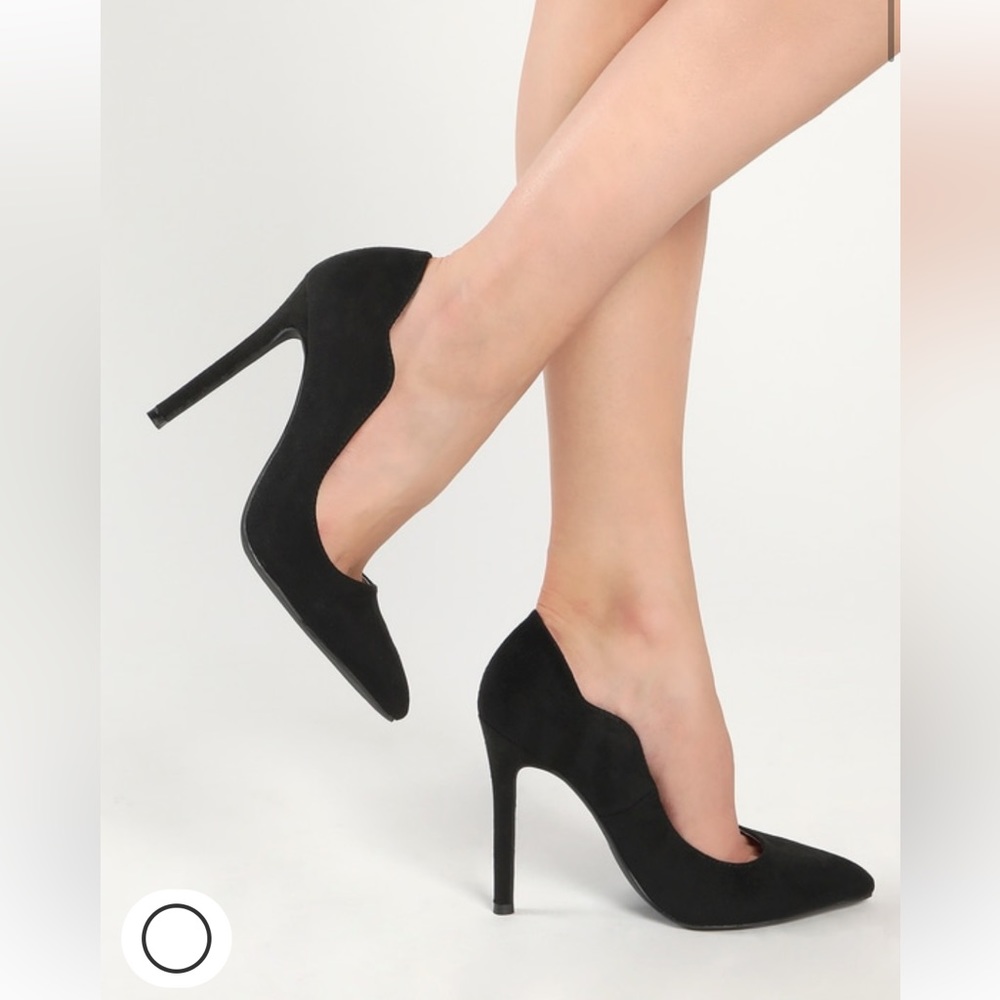 Black Suede Pointed Stiletto Pumps